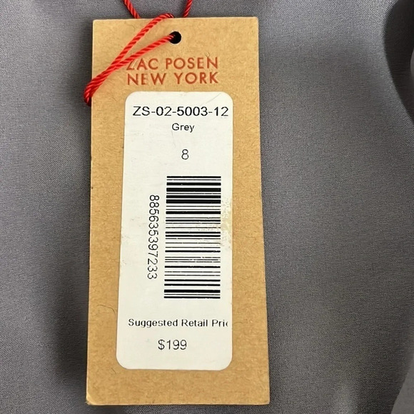 Zac Posen Z Spoke Lord & Taylor Draped Sleeveless Dress in Grey - NEW - Size 8 - Picture 7 of 9